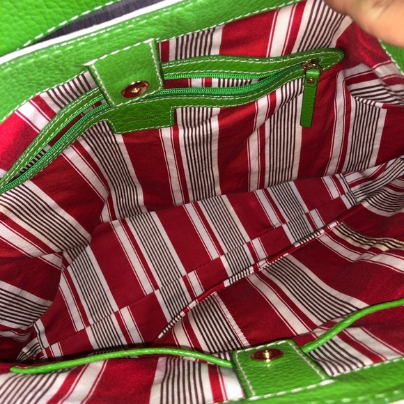 Kate Spade Canvas & Kelly Green Boho Purse - Picture 9 of 11
